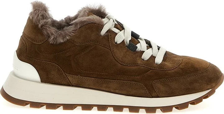 Brunello Cucinelli Monile Suede Sneakers