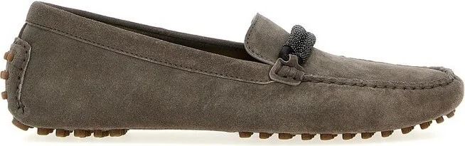 Brunello Cucinelli Monili Chain Detailed Slip-On Loafers