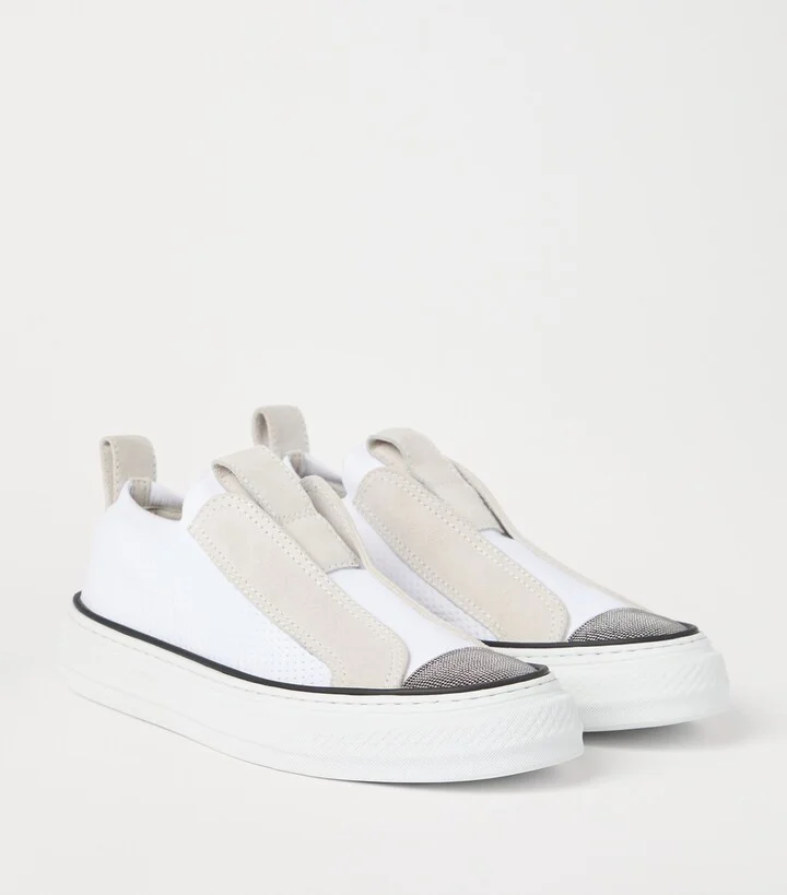 Brunello Cucinelli Monili-Embellished Slip-On Sneakers - Image 2