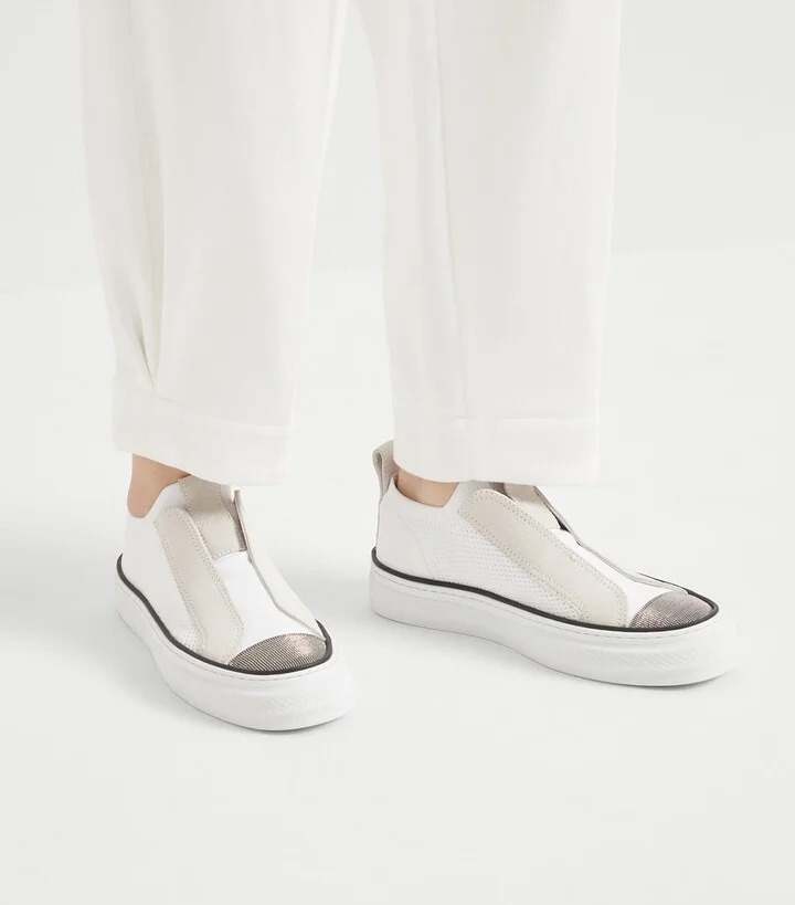 Brunello Cucinelli Monili-Embellished Slip-On Sneakers - Image 4