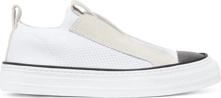Brunello Cucinelli Monili-Embellished Slip-On Sneakers
