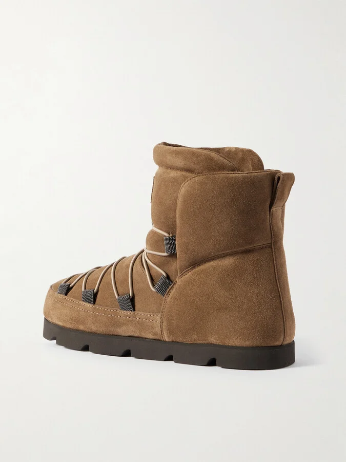 Brunello Cucinelli - Padded Suede Boots - Brown - Image 3