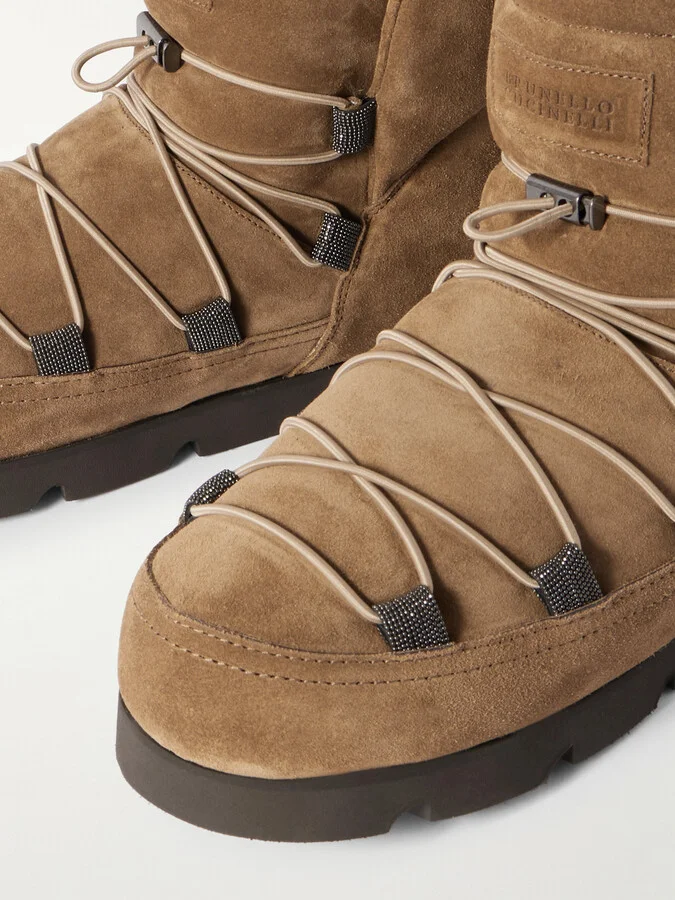 Brunello Cucinelli - Padded Suede Boots - Brown - Image 4