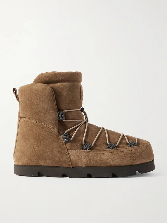 Brunello Cucinelli - Padded Suede Boots - Brown