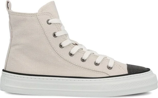 Brunello Cucinelli Panelled High-Top Sneakers