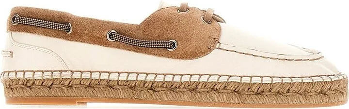 Brunello Cucinelli Panelled Lace-Up Flat Shoes