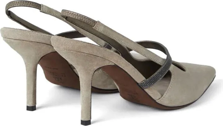 Brunello Cucinelli Pointed Sling-Back Shoes - Image 3
