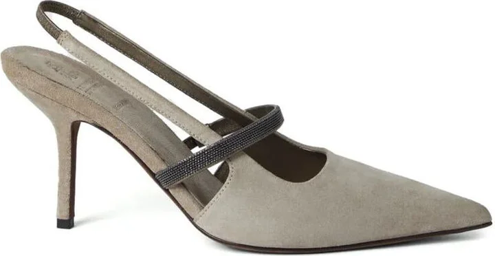 Brunello Cucinelli Pointed Sling-Back Shoes - Image 4