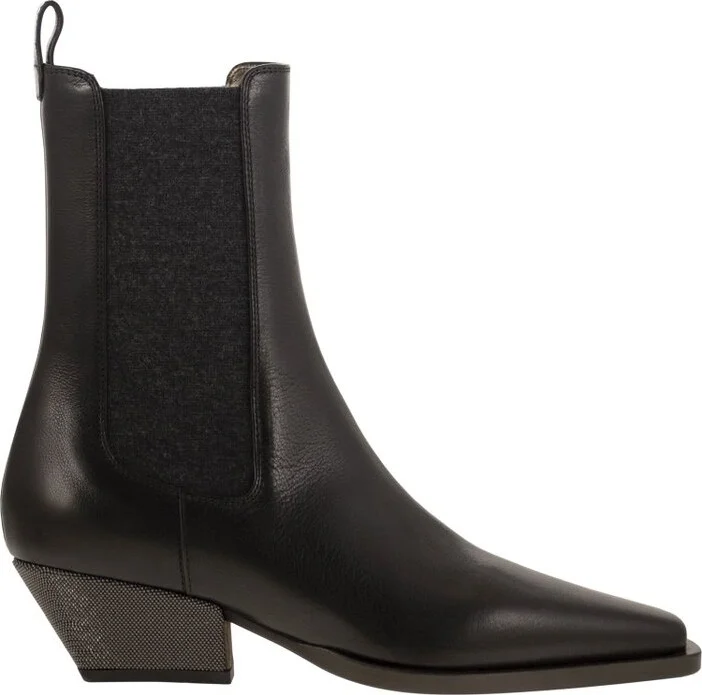 Brunello Cucinelli Pointed Toe Ankle Boots