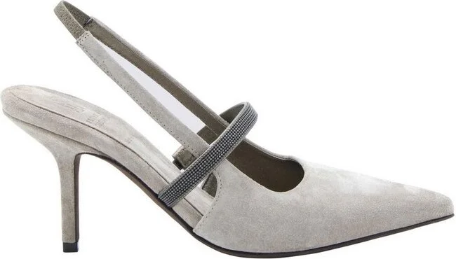 Brunello Cucinelli Pointed Toe Slingback Pumps