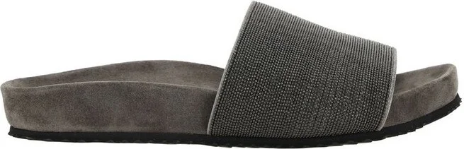 Brunello Cucinelli Precious Flat Slide Sandals