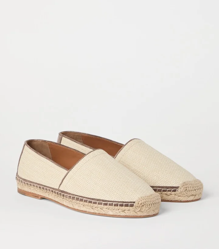 Brunello Cucinelli Raffia and Leather Espadrilles - Image 2
