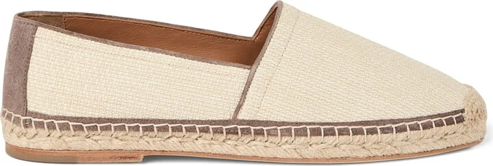 Brunello Cucinelli Raffia and Leather Espadrilles