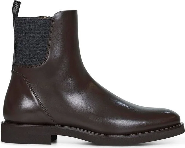 Brunello Cucinelli Round Toe Ankle Boots