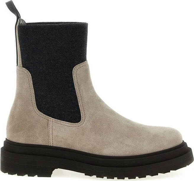 Brunello Cucinelli Round Toe Chelsea Boots