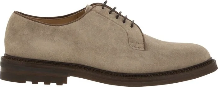 Brunello Cucinelli Round-Toe Lace-Up Derby Shoes