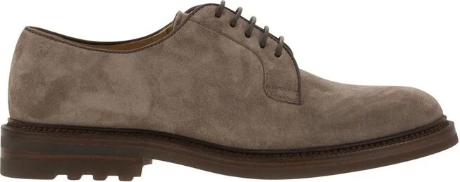 Brunello Cucinelli Round-Toe Lace-Up Derby Shoes