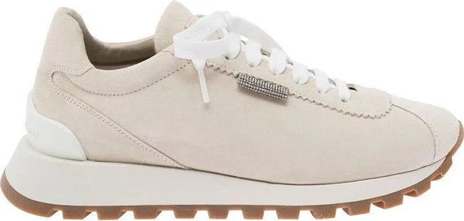 Brunello Cucinelli Round-Toe Lace-Up Sneakers