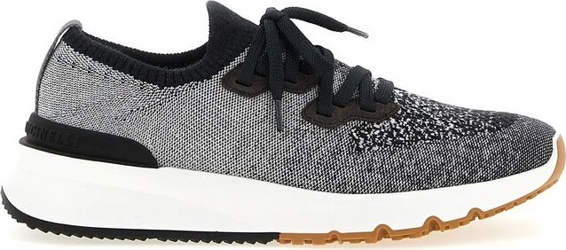 Brunello Cucinelli Round Toe Lace-Up Sneakers