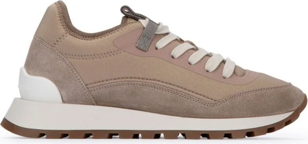 Brunello Cucinelli Round Toe Lace-Up Sneakers