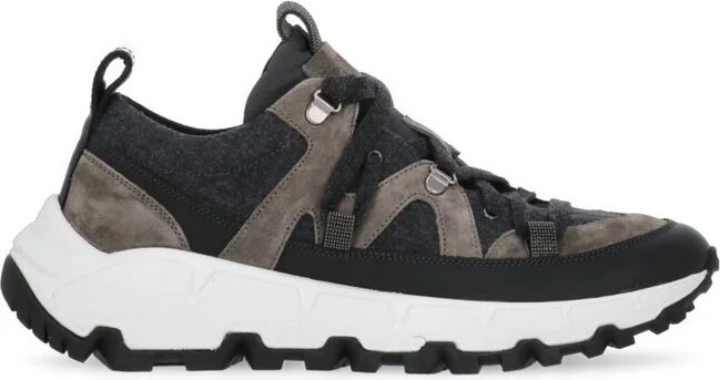Brunello Cucinelli Round-Toe Lace-Up Sneakers