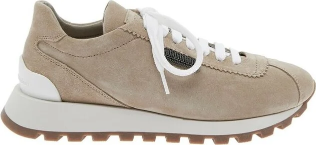 Brunello Cucinelli Round-Toe Lace-Up Trainers