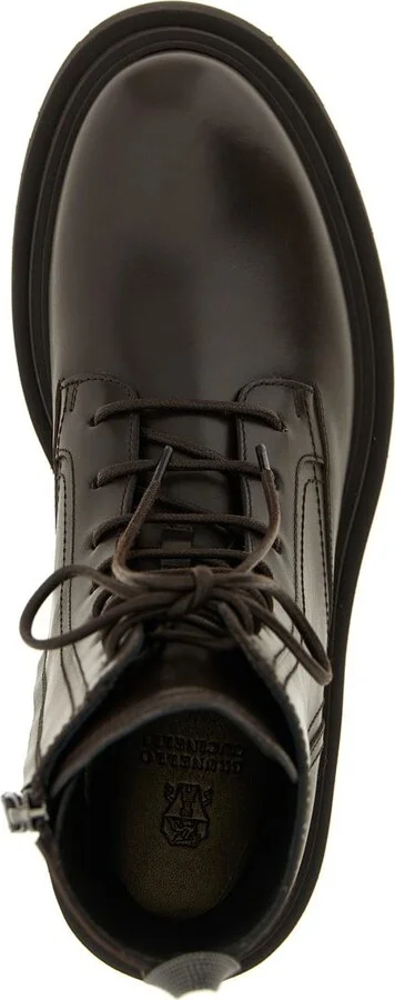 Brunello Cucinelli 'Shiny Loop Detail' Combat Boots - Image 4