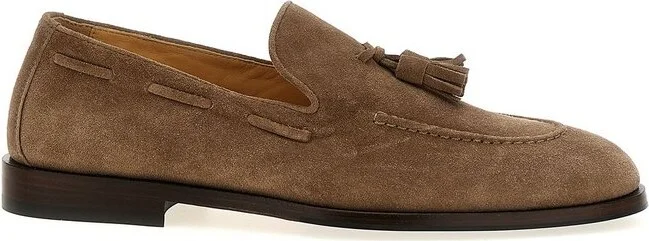 Brunello Cucinelli Slip-On Almond-Toe Tassel Loafers