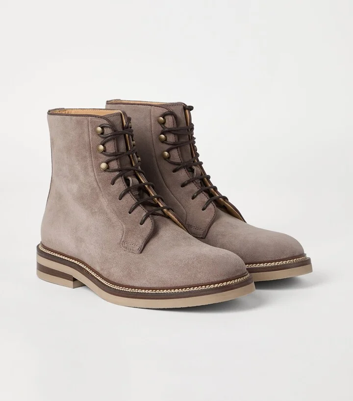 Brunello Cucinelli Suede Ankle Boots - Image 3