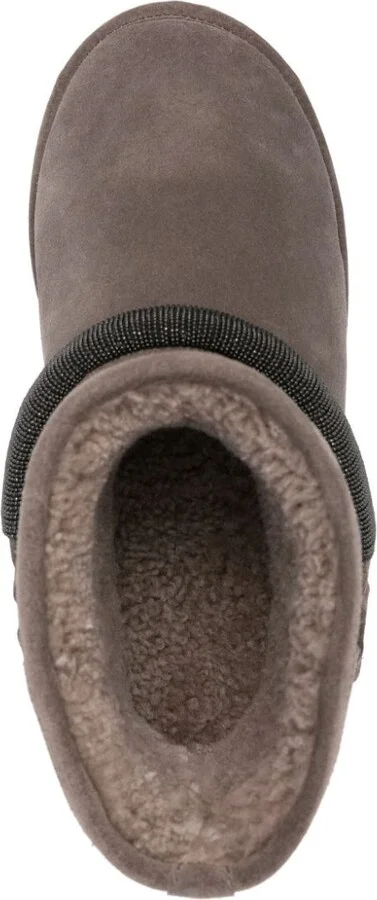 Brunello Cucinelli Suede Ankle Boots With Shearling Lining - Image 2