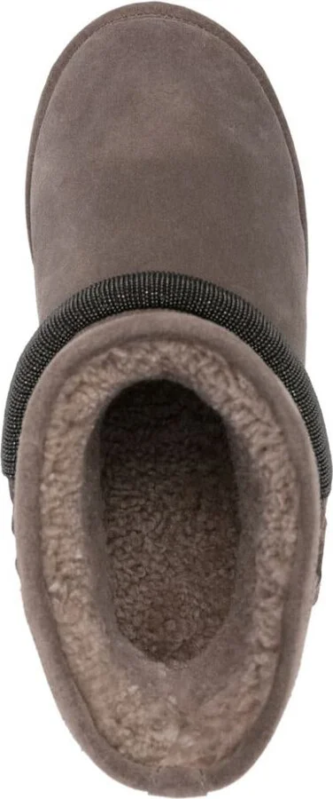 Brunello Cucinelli Suede Ankle Boots With Shearling Lining - Image 2