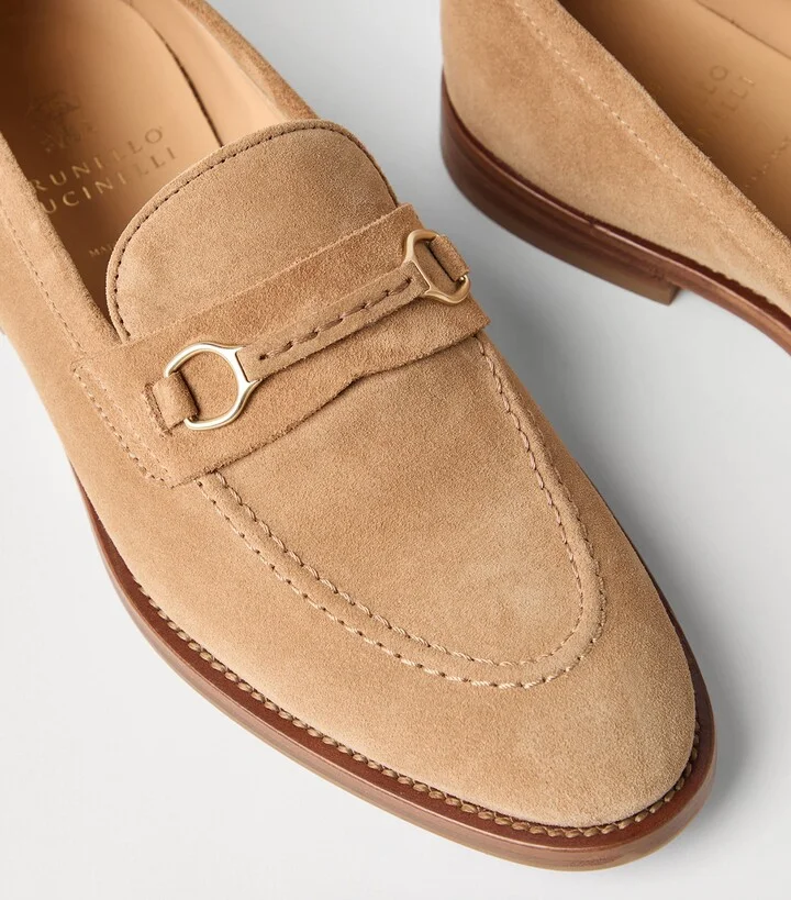 Brunello Cucinelli Suede Bit-Detail Loafers - Image 5