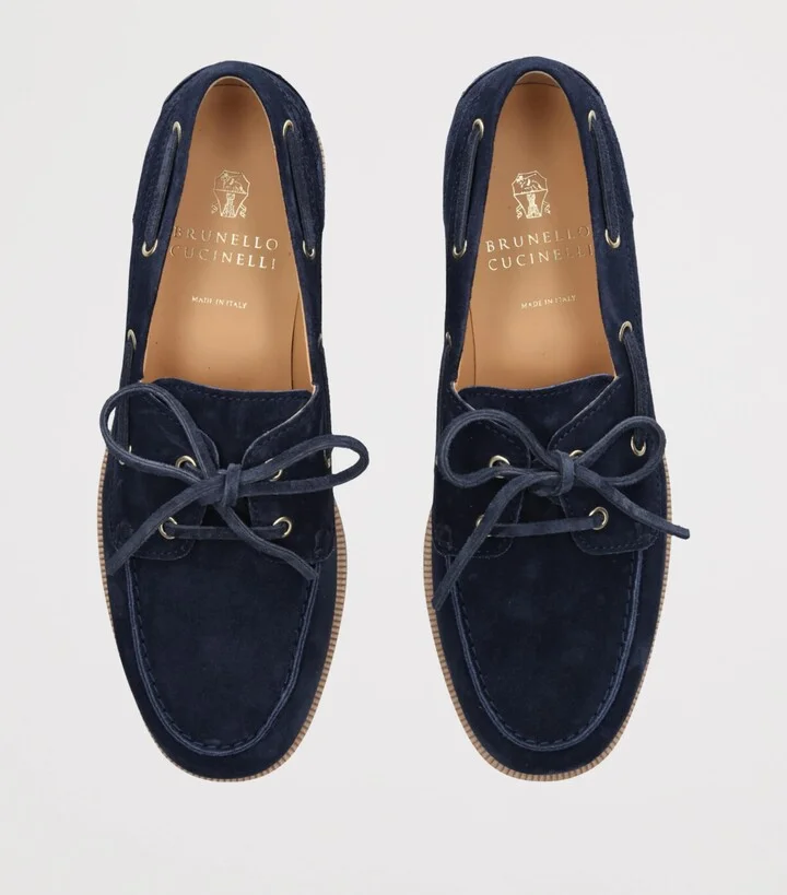 Brunello Cucinelli Suede Boat Shoes - Image 4