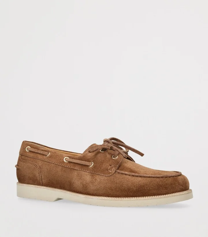 Brunello Cucinelli Suede Boat Shoes - Image 3