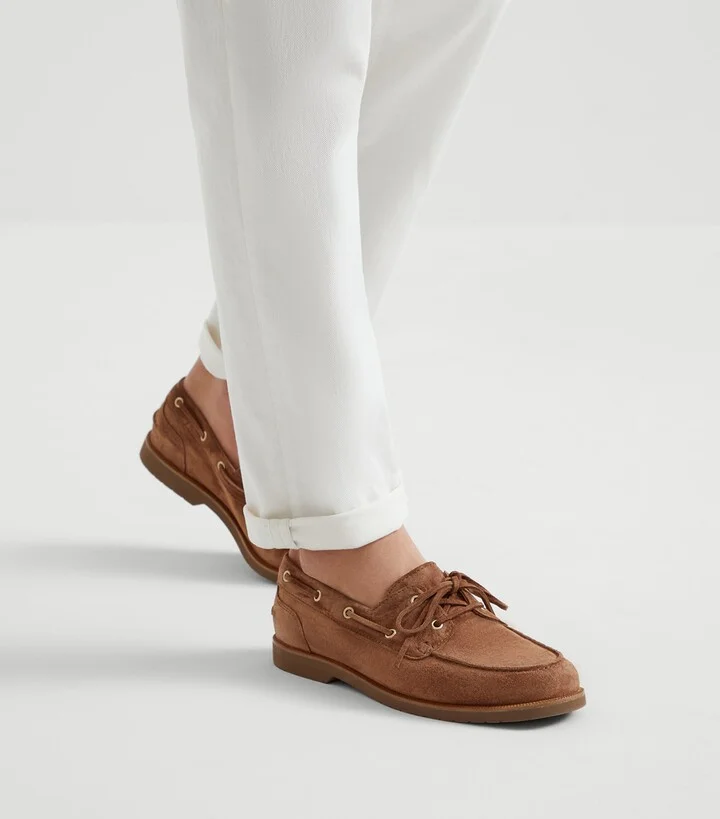 Brunello Cucinelli Suede Boat Shoes - Image 2