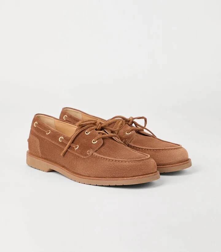 Brunello Cucinelli Suede Boat Shoes - Image 3