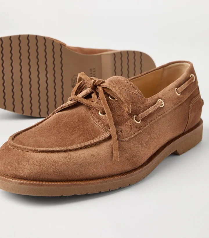 Brunello Cucinelli Suede Boat Shoes - Image 5