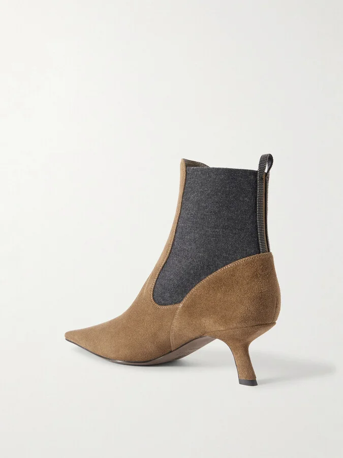 Brunello Cucinelli - Suede Chelsea Boots - Brown - Image 3