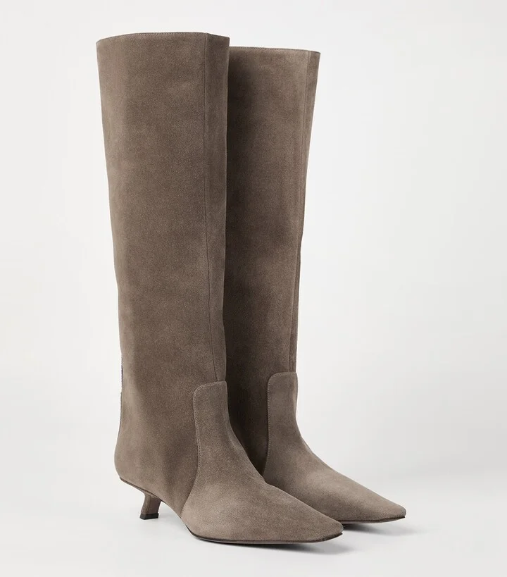 Brunello Cucinelli Suede City Knee-High Boots 35 - Image 3