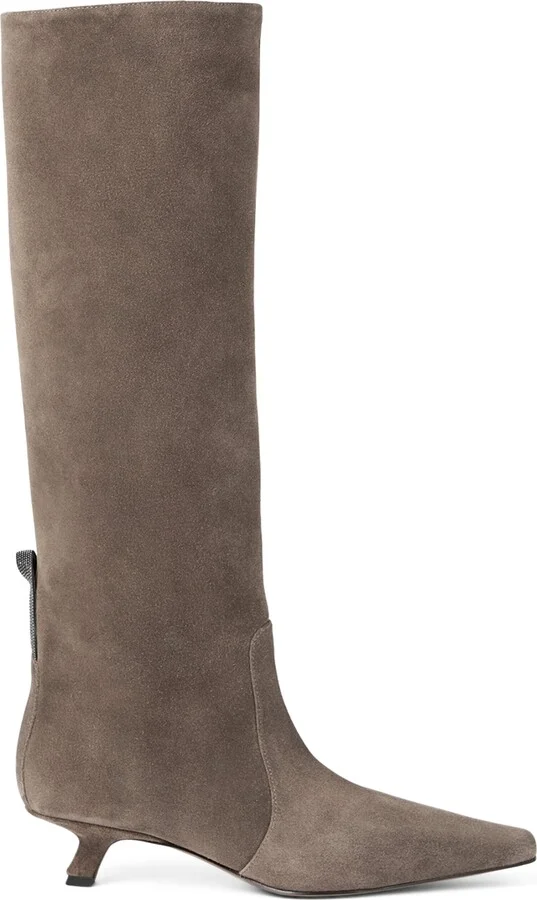 Brunello Cucinelli Suede City Knee-High Boots 35