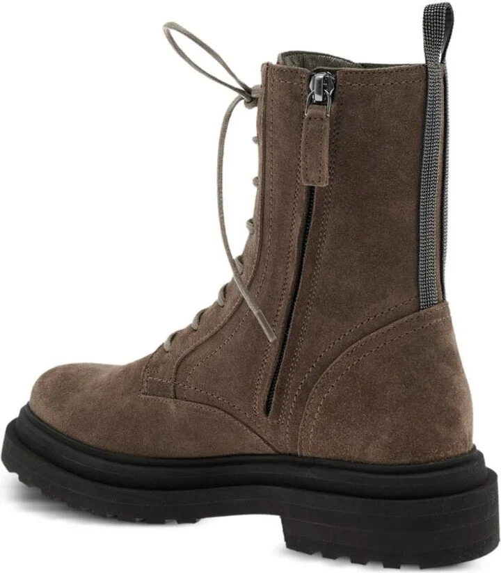 Brunello Cucinelli Suede Combat Boot - Image 4