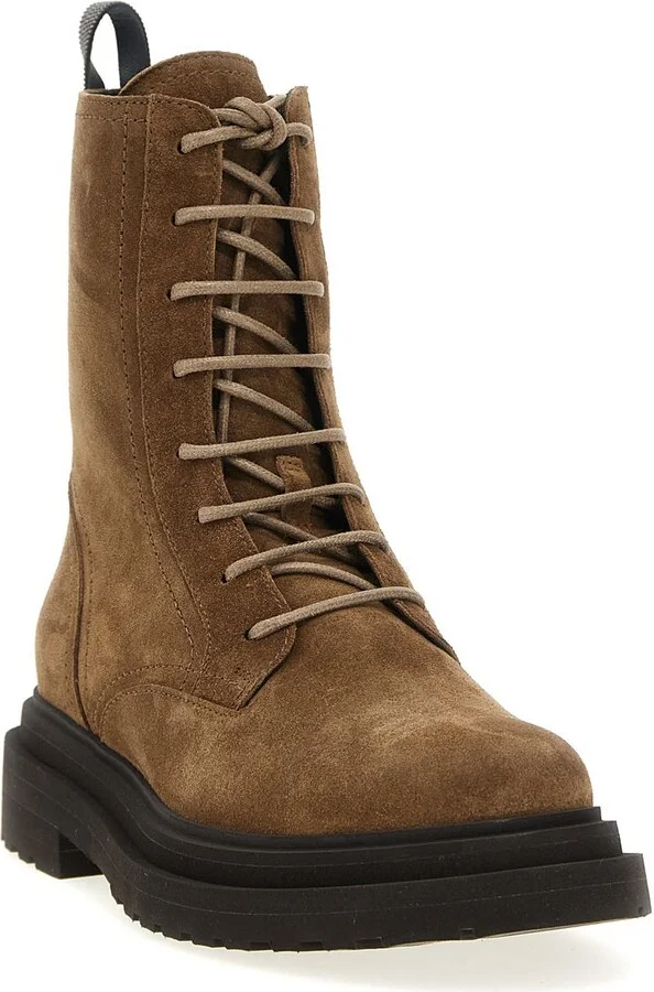 Brunello Cucinelli Suede Combat Boots Monile - Image 2