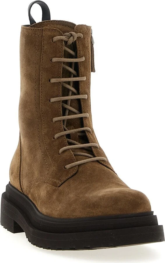 Brunello Cucinelli Suede Combat Boots Monile - Image 2