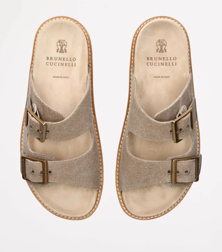 Brunello Cucinelli Suede Double-Strap Sandals - Image 4