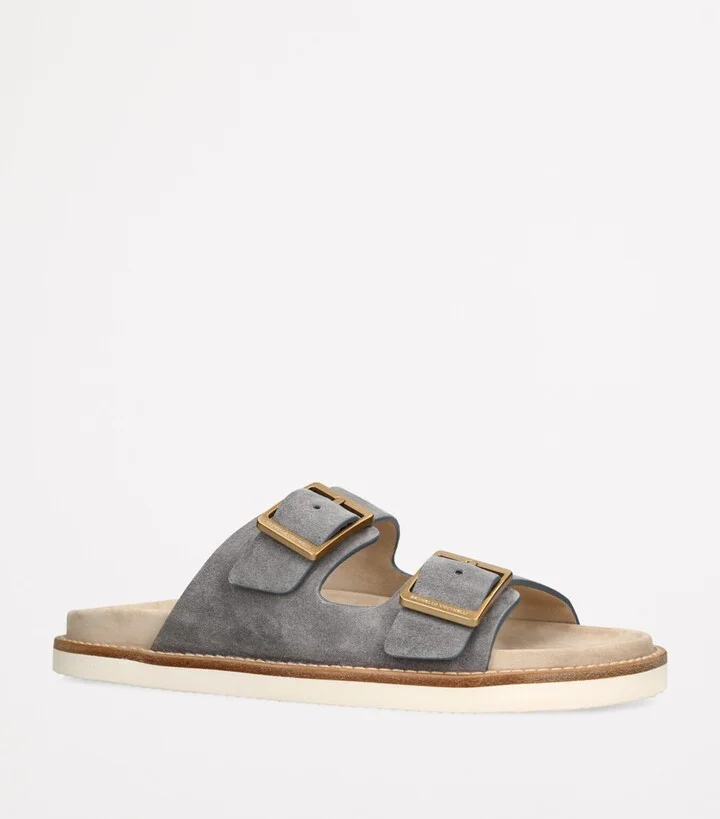 Brunello Cucinelli Suede Double-Strap Sandals - Image 3