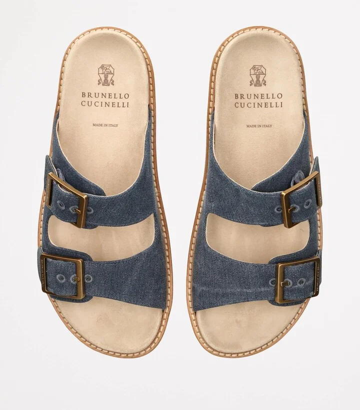 Brunello Cucinelli Suede Double-Strap Sandals - Image 4