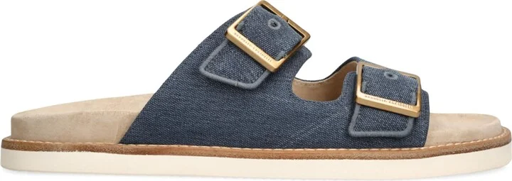 Brunello Cucinelli Suede Double-Strap Sandals