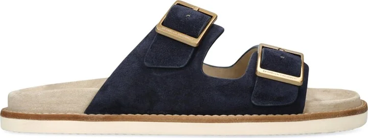 Brunello Cucinelli Suede Double-Strap Sandals