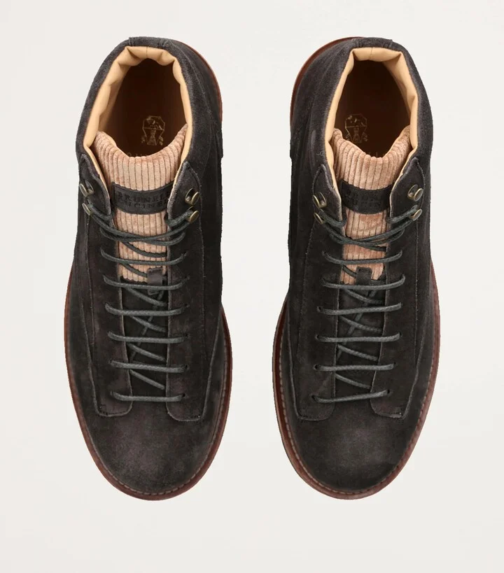 Brunello Cucinelli Suede Hiker Boots - Image 4