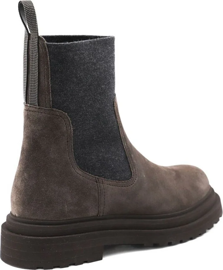 Brunello Cucinelli Suede Leather Chelsea Boots - Image 2